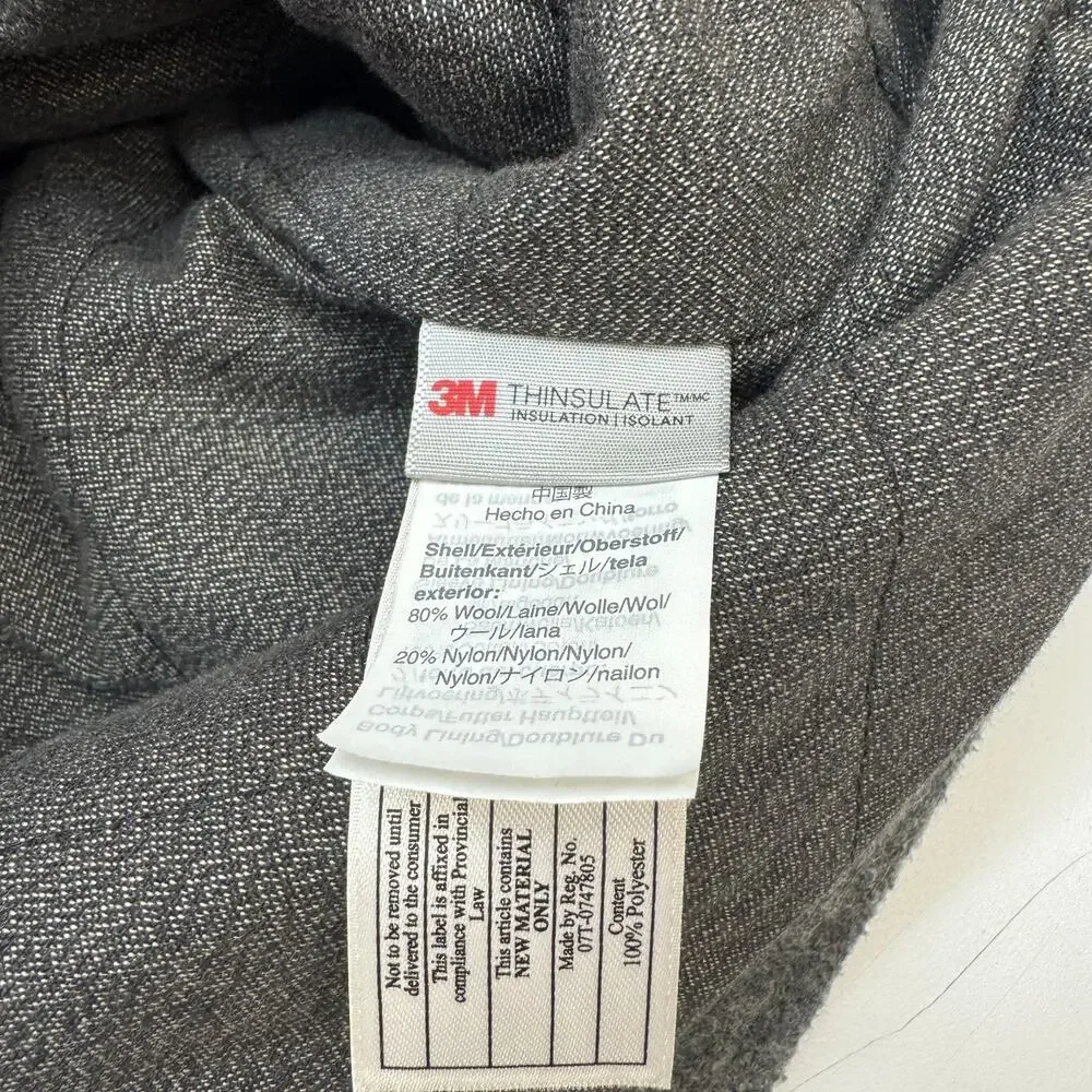 J Crew Always Wool Peacoat Women’s XS 3M Thinsulate Quilt Lined Jacket Grey Gray